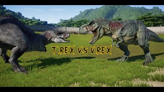 VREX VS TREX  Jurassic World Evolution Mods [upl. by Fayina]