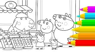 Peppa Pig Drawing amp Coloring Daddy Pig  Peppa Pig Coloring Book To Learn Colors Videos For Kids [upl. by Cirdet]