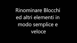 Tutorial AutoCAD italiano  Rinominare Blocchi [upl. by Allicirp724]