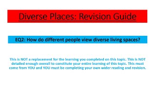 Edexcel A Level Geography  Diverse Places EQ2 Revision [upl. by Frodin]