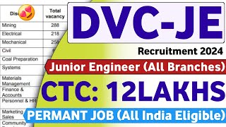 DVC Junior Engineer Recruitment 2024  CTC 12LPA  Job Vacancy 2024  Latest Jobs  PSU Jobs 2024 [upl. by Eladnor420]