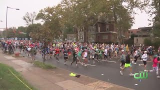 Broad Street Run Participants Looking Forward To Recovery Meal After Race [upl. by Anohs]