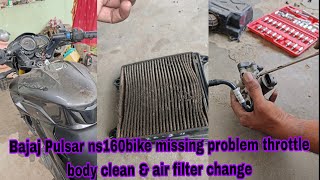 Bajaj Pulsar bike ns 160 bs6 missing problem throttle body amp fuel injector how to clean ns160 bike [upl. by Tnilc]