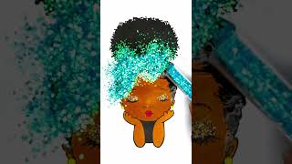 DIY Peekaboo Girl glitter afro hair creative ideas for kids kids girl kidsart [upl. by Llerehc220]