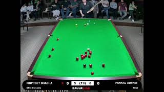 BAULKLINE 30  PANKAJ ADVANI VS ISHPREET S C FINALS [upl. by Laird]