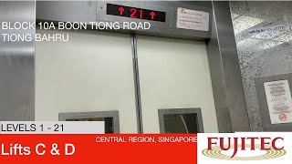 HDB Block 10A Boon Tiong Tiong Bahru  Fujitec Elevator Lifts C amp D [upl. by Follansbee]