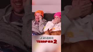 Wife reacts to Terrifier 2 terrifier terrifier2 reaction [upl. by Silletram]