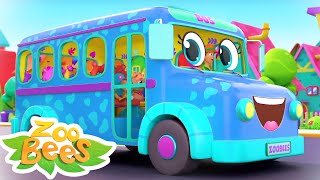 Wheels On The Bus Go Round and Round  Bus Song  Nursery Rhymes and Kids Songs with Zoobees [upl. by Gluck]