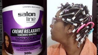 Permanente Afro  Relaxante Cachos Soltos Salon line  Passo a Passo [upl. by Ykcul]