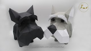 DIY 3D Mini Schnauzer Papercraft [upl. by Rossie]