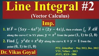 Line Integral 2 in Hindi Imp  Vector Calculus  Engineering Mathematics [upl. by Studner]