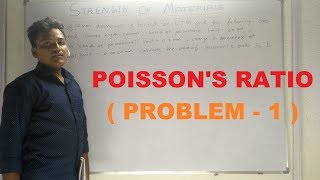 POISSONS RATIO PROBLEM 1  Hindi   Strength of Materials [upl. by Plate432]