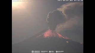 Popocatepetl Volcano  April 3 2023  Time Lapse [upl. by Aleahc]