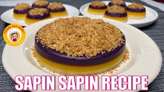 Colorful and Delicious SapinSapin Recipe  How to Make the Classic Filipino Dessert [upl. by Haakon369]