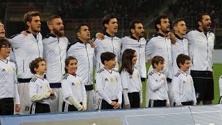 ItaliaGermania gli Azzurri cantano linno di Mameli a San Siro [upl. by Ecirp]