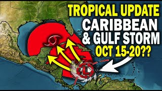 Tropical Update Caribbean amp Gulf Storm Potential Oct 1520 Tropical Wave to Become Next Storm [upl. by Semela]