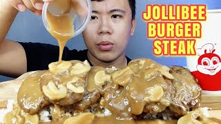 JOLLIBEE BURGER STEAK MUKBANG  Jollibee Mukbang  Jollibee Menu Mukbang  Mukbang  Asmr  Eating [upl. by Ainel]