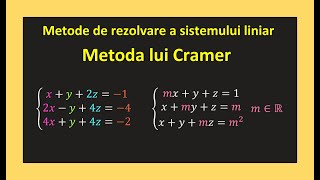 Metoda lui Cramer de rezolvare sisteme liniare exercitii rezolvate clasa 11Invata Matematica Usor [upl. by Ahsini918]