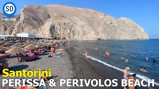 Perissa amp Perivolos Beaches  SantoriniDavecom [upl. by Nimaynib]