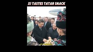 Xi tastes local food in Russias Kazan viralshorts [upl. by Annaj]