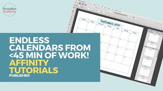 Create Endless Calendars from One Template  Affinity Publisher [upl. by Nylavad976]