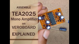 How to make  TEA 2025 MONO Amplifier with VEROBOARD circuit design [upl. by Vivie]