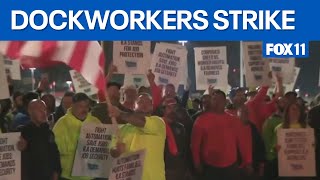 Dock workers on strike How the port strike affects LA [upl. by Kariotta]