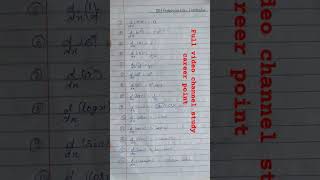 Differentiation formula class 12 th bihar board exam 2025 important formula [upl. by Molohs]