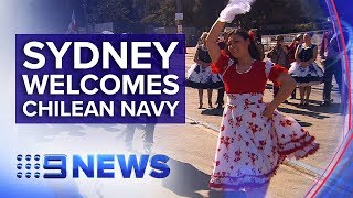 Spectacular sight as Chilean tall ship sails into Sydney Harbour  Nine News Australia [upl. by Eisyak]