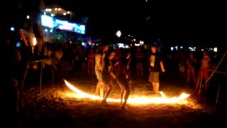 Full Moon Party 372012 Koh Phangan Thailand  fire jump rope [upl. by Albertine]