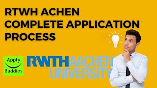 How to apply to RWTH Aachen University Complete Application Prcoess [upl. by Skippy356]