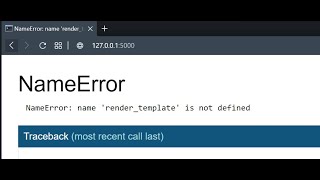 NameError name rendertemplate is not defined  Python  Flask Error  Django Error  Aryadrj [upl. by Aenad]