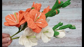 🌺GLADIOLOS TEJIDOS EN CROCHET🌺🌺🌺 [upl. by Jeffcott]