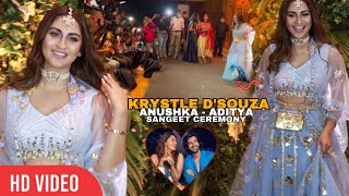 Krystle DSouza पहुंची Anushka Ranjan और Aditya Seal के Sangeet Ceremony पर [upl. by Trevlac599]