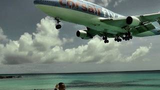 Corsairfly  Boeing 747400 landing at St Maarten [upl. by Enitsrik]