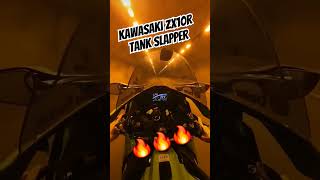 KAWASAKI ZX10R TANK SLAPPER 🔥🔥 kawasaki zx10r tank viralvideo rider automobile ytshorts fyp [upl. by Trebliw682]