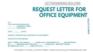 Requisition Letter For Office Equipment – Sample Request Letter Format [upl. by Aroved]