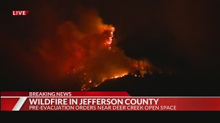 Fire on Deer Creek Canyon Road forces evacuations [upl. by Manwell]