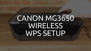 Canon MG3650 Wireless  WiFi WPS Setup [upl. by Aed]