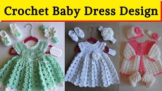 Crochet Baby Dress  Baby Crochet frock  karoshiya ke design  qureshia design frock Trending Zone [upl. by Jenn]