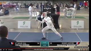 Châlons en Champagne Cht de France N1 épée hommes par équipes Demi finale [upl. by Lenni]