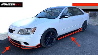 How to Install Universal Side Skirts Lip Spoiler on any Car the Easy Way  Vinyl Wrap lower Panels [upl. by Bart]