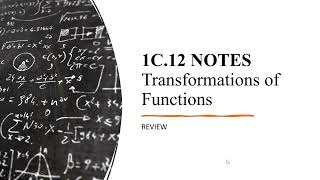 1C12 Transformations of Functions [upl. by Marena729]