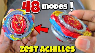 48 MODES of zest achilles beyblade  beyblade burst  pocket toon [upl. by Mulvihill]