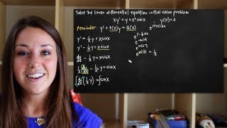 Linear differential equation initial value problem KristaKingMath [upl. by Acirne605]