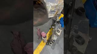 Rear steer axle removal bushing king pin and steer axle end link replacement forklift boom [upl. by Brag]