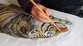 Meticulous Tiger in Chinese Painting [upl. by Ahteres]