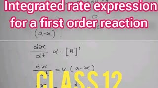 integrated rate expression for a first order reaction  zero order reaction integration ncert [upl. by Hadnama]