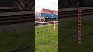 LOCOMOTORA 8277  hace remolque a la 6629 ferrocarril train nca carguero seguridadferroviaria [upl. by Leinod]