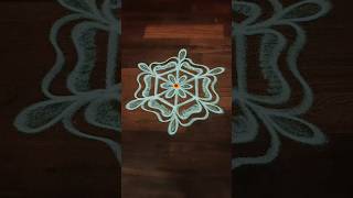 Simple flower rangoli for daily rangoli easymuggulu easyrangoli shorts trending youtubeshorts [upl. by Janka]